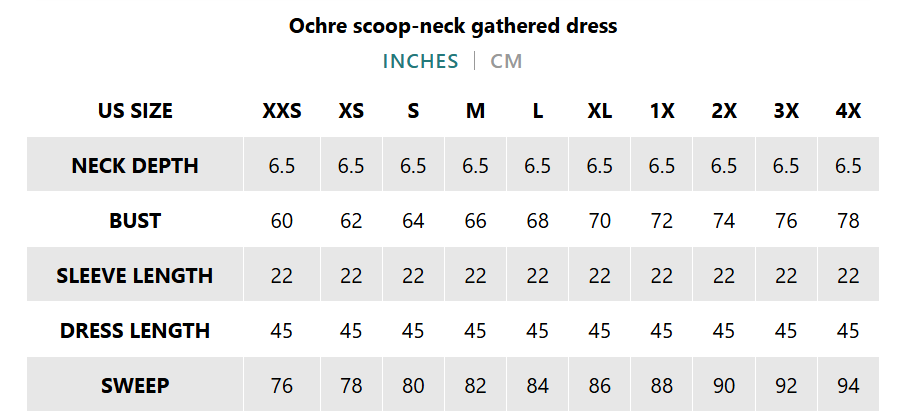 Ochre scoop-neck gathered dress