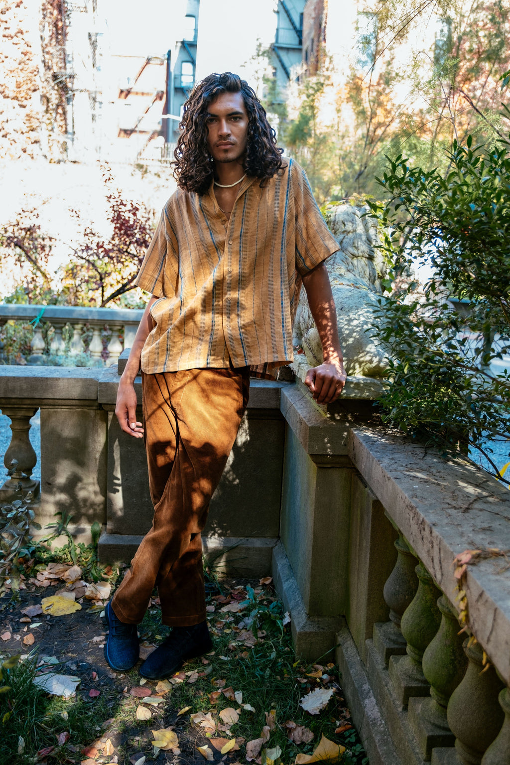Organic brown boxy shirt