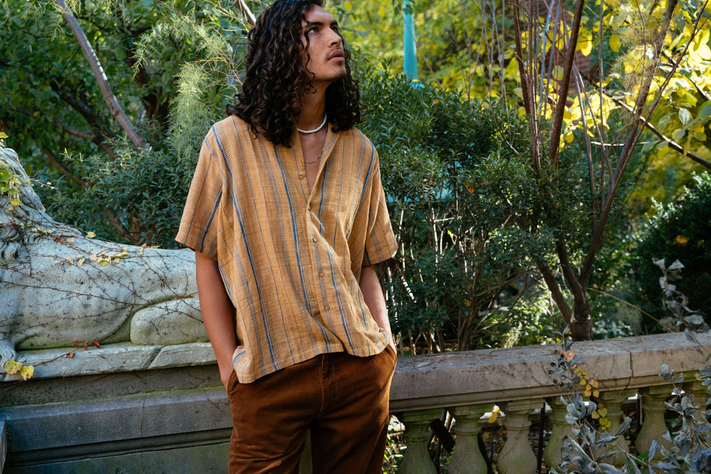 Organic brown boxy shirt