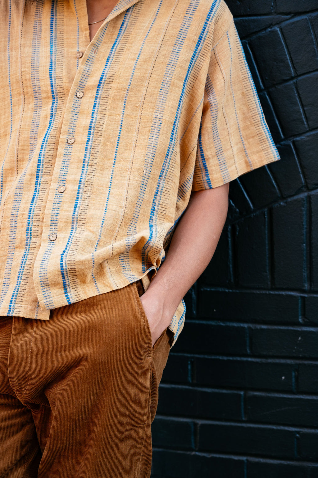 Organic brown boxy shirt