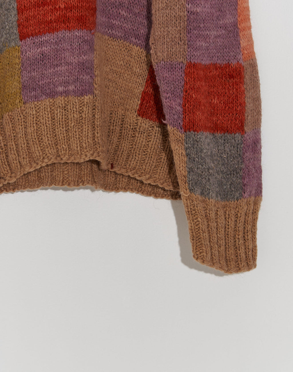 Peach Color Blocked Sweater