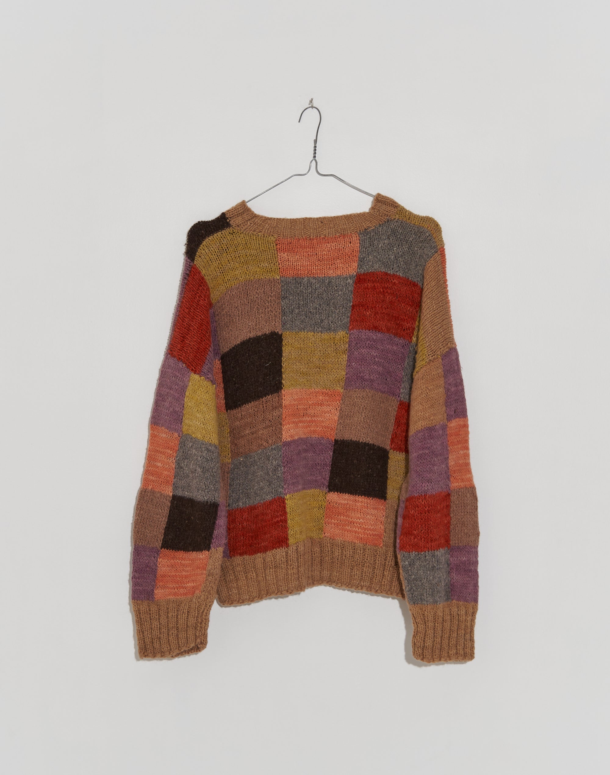 Peach Color Blocked Sweater