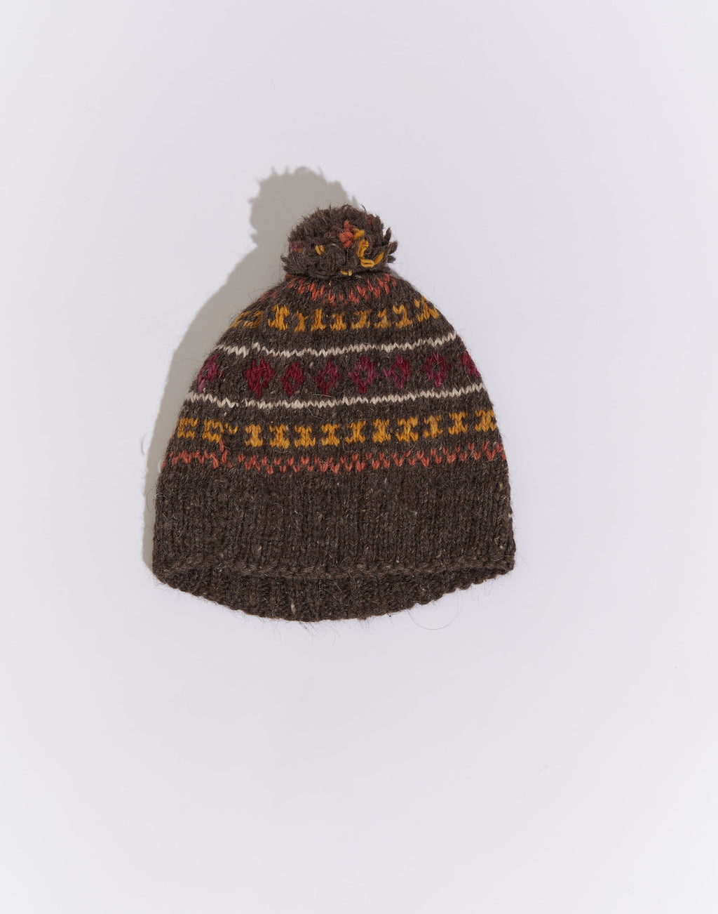 Women Handmade Cacao with Sprinkles Beanie Wool Hat