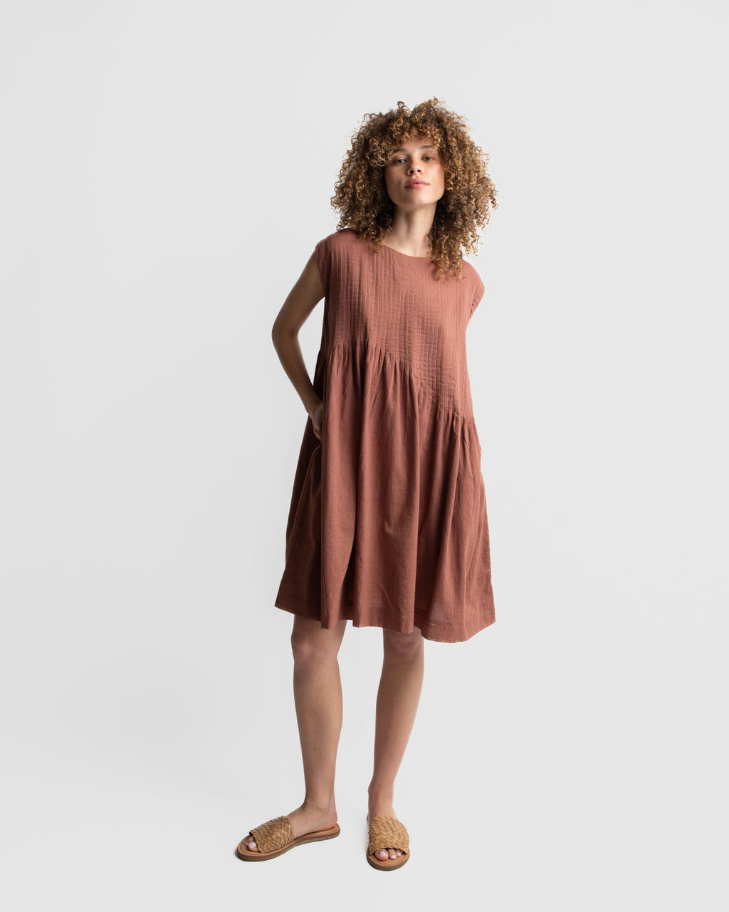 Short chestnut Brown Dress