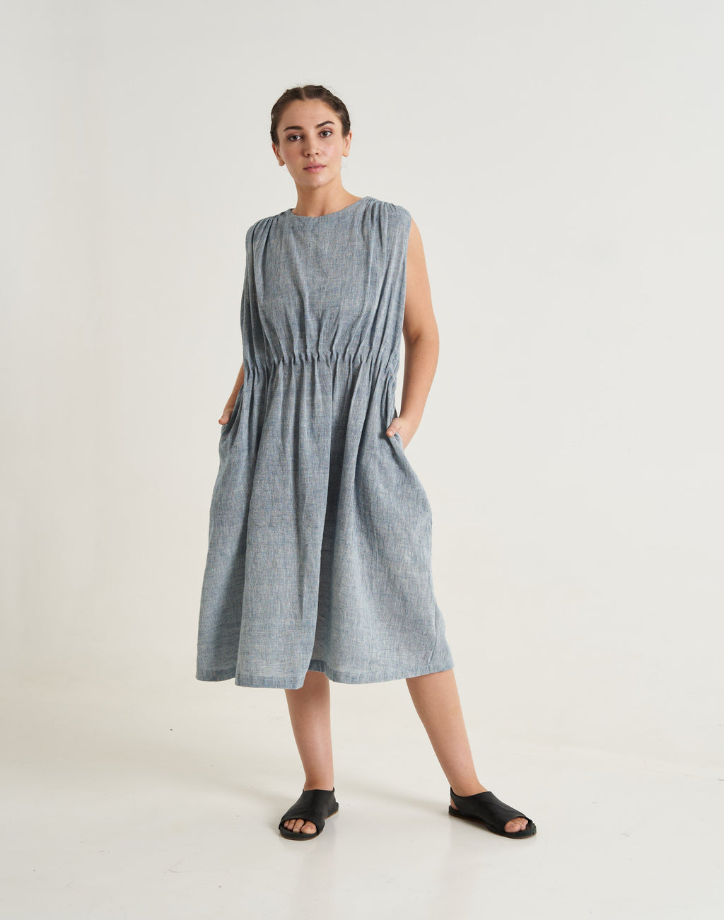 Indigo organic midi Dress