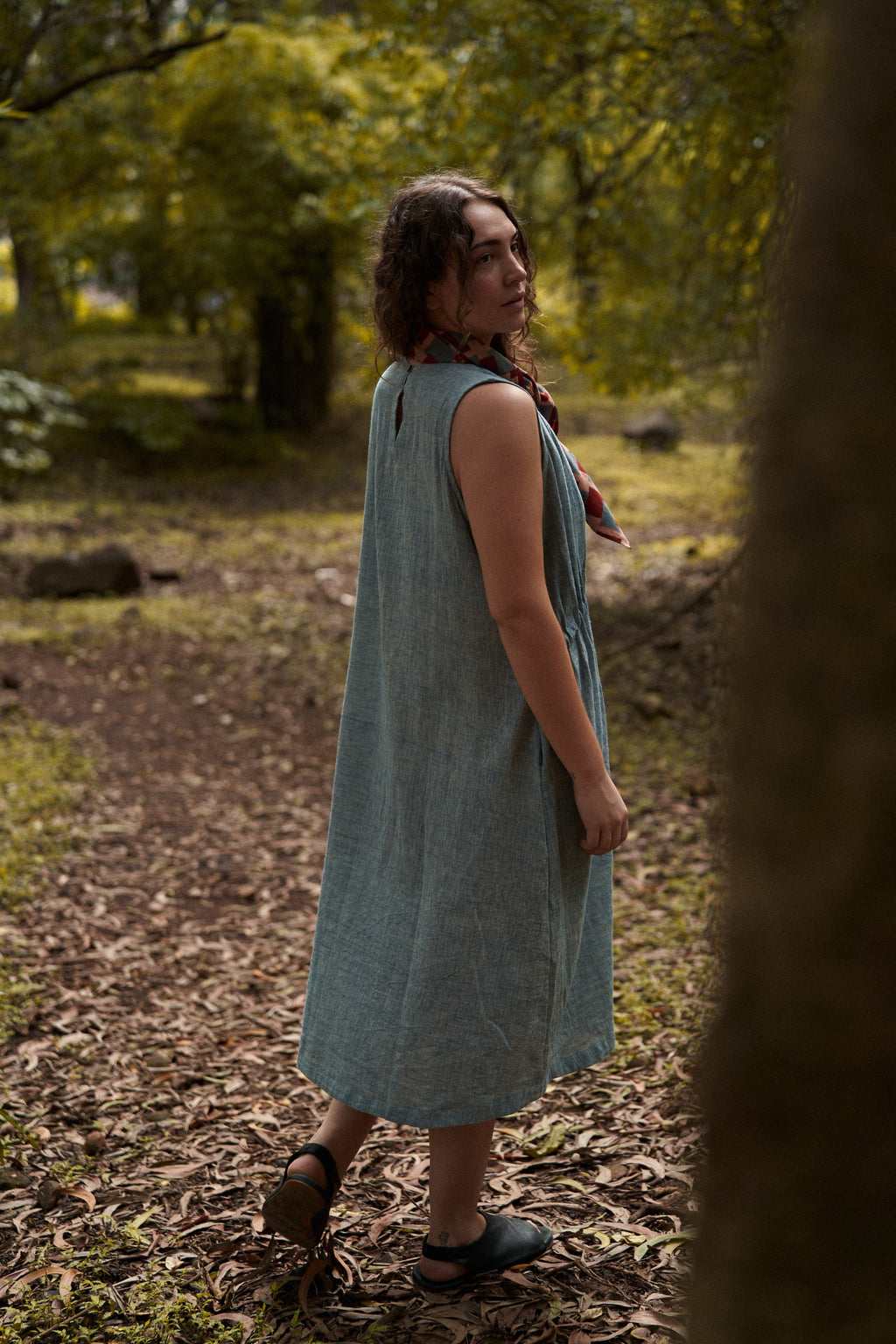 Indigo organic midi Dress