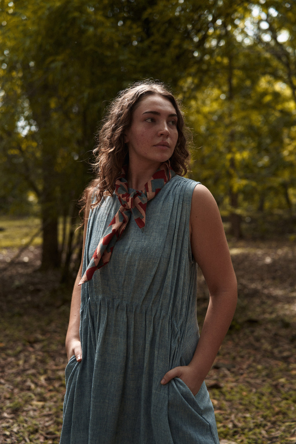 Indigo organic midi Dress