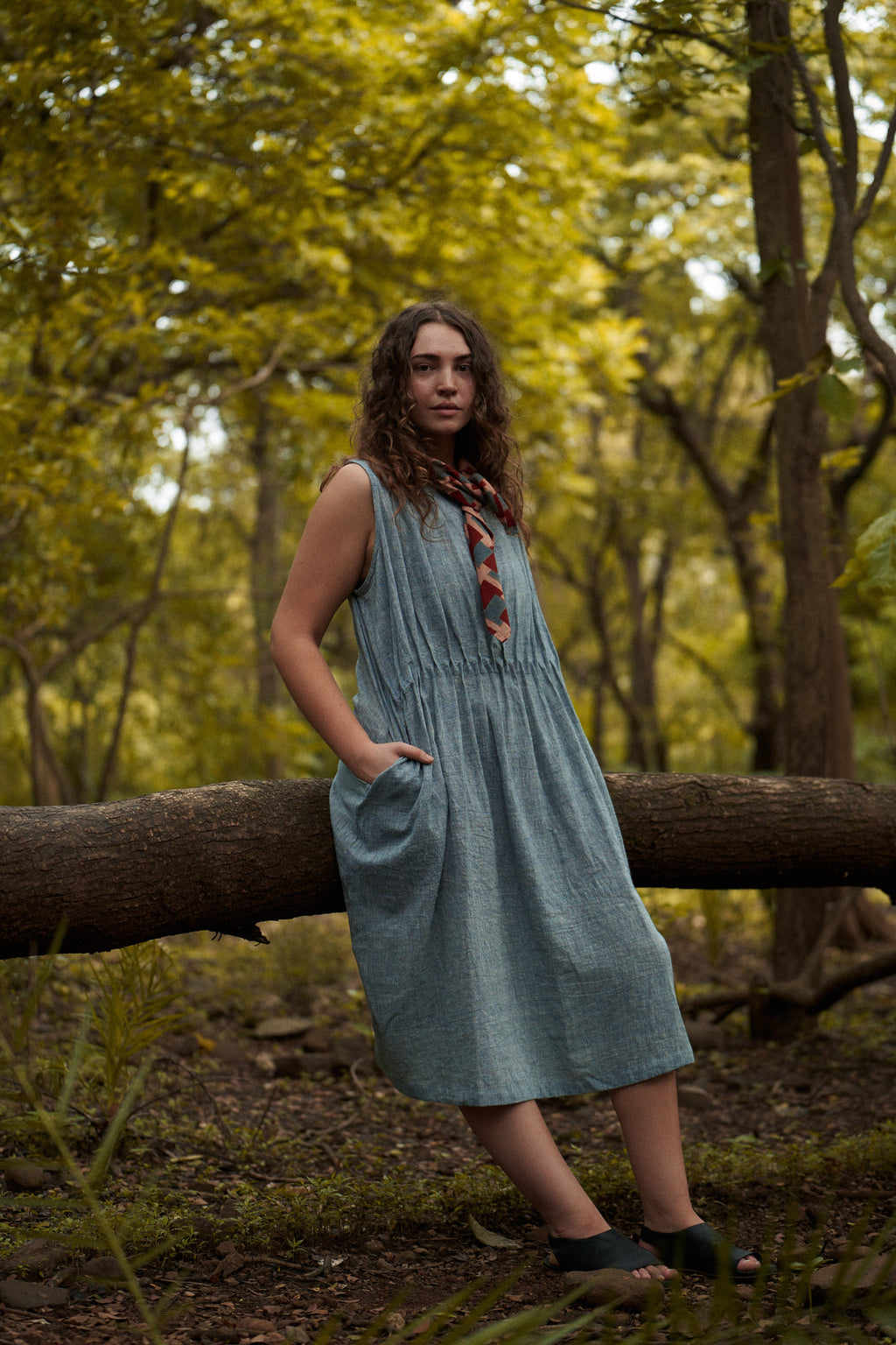 Indigo organic midi Dress